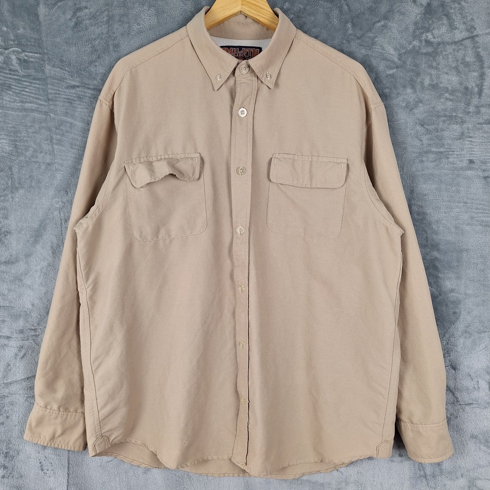 Duluth Trading Shirt Large Vintage Tradesman‎ Button Up Workwear Hiking Outdoor